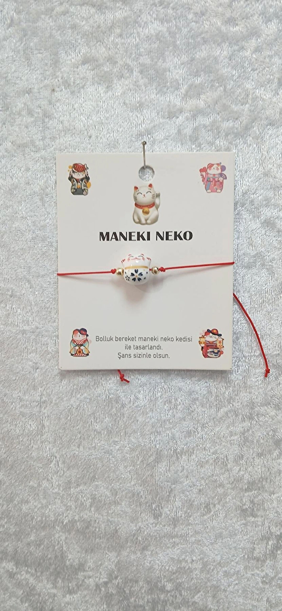 MANEKİ NEKO SERAMİK BİLEKLİK UĞUR KEDİSİ BİLEKLİK