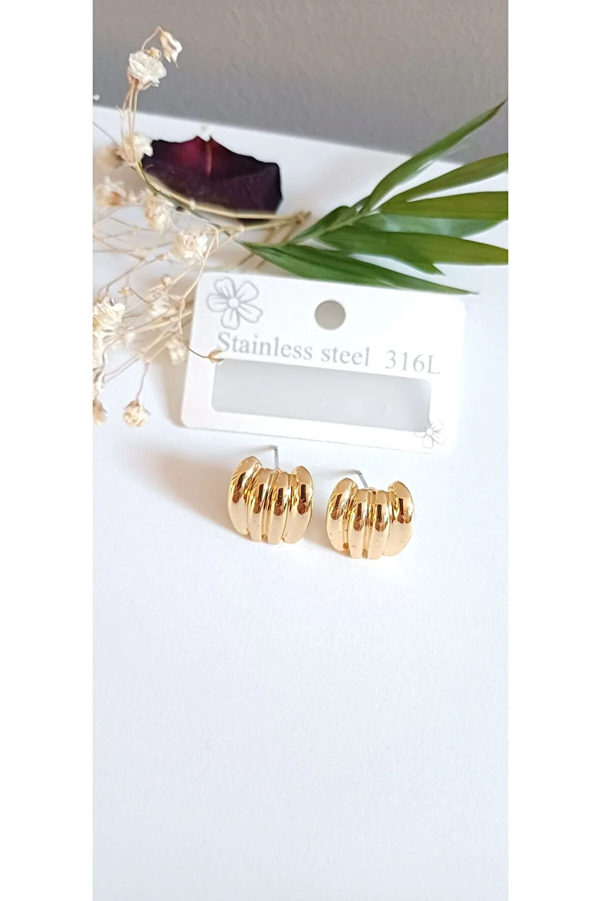 ÇELİK KÜPE KADIN ÇELİK ÇOKLU GÖRÜNEN 316L TREND PASLANMAZ ÇELİK KÜPE RENK GARANTİLİ KIKIRDAK