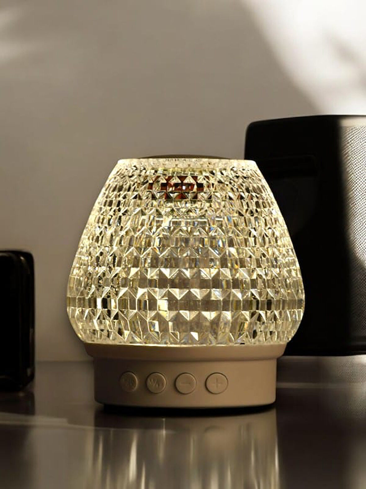 Bluetooth Hoparlör - G5 Kristal Masa Lambası 7 Renk, Kablosuz, Şarjlı