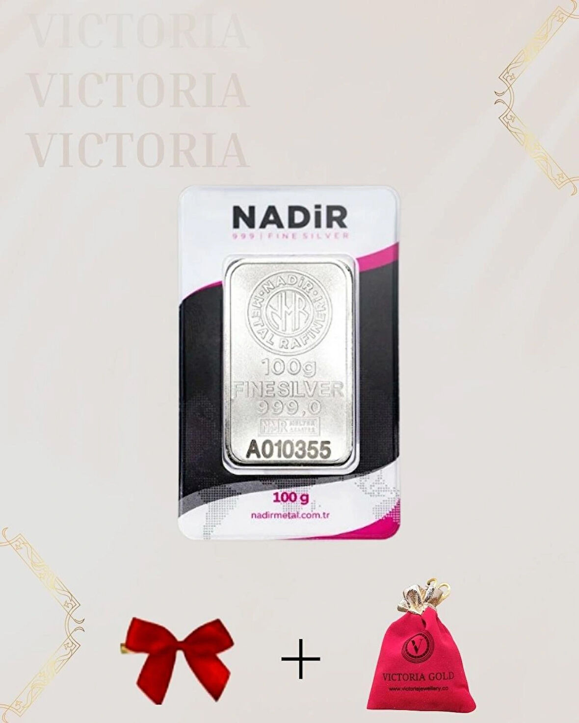 Victoria Gold Uluslararası Sertifikalı  100 Gr Külçe Gümüş 999 Ayar