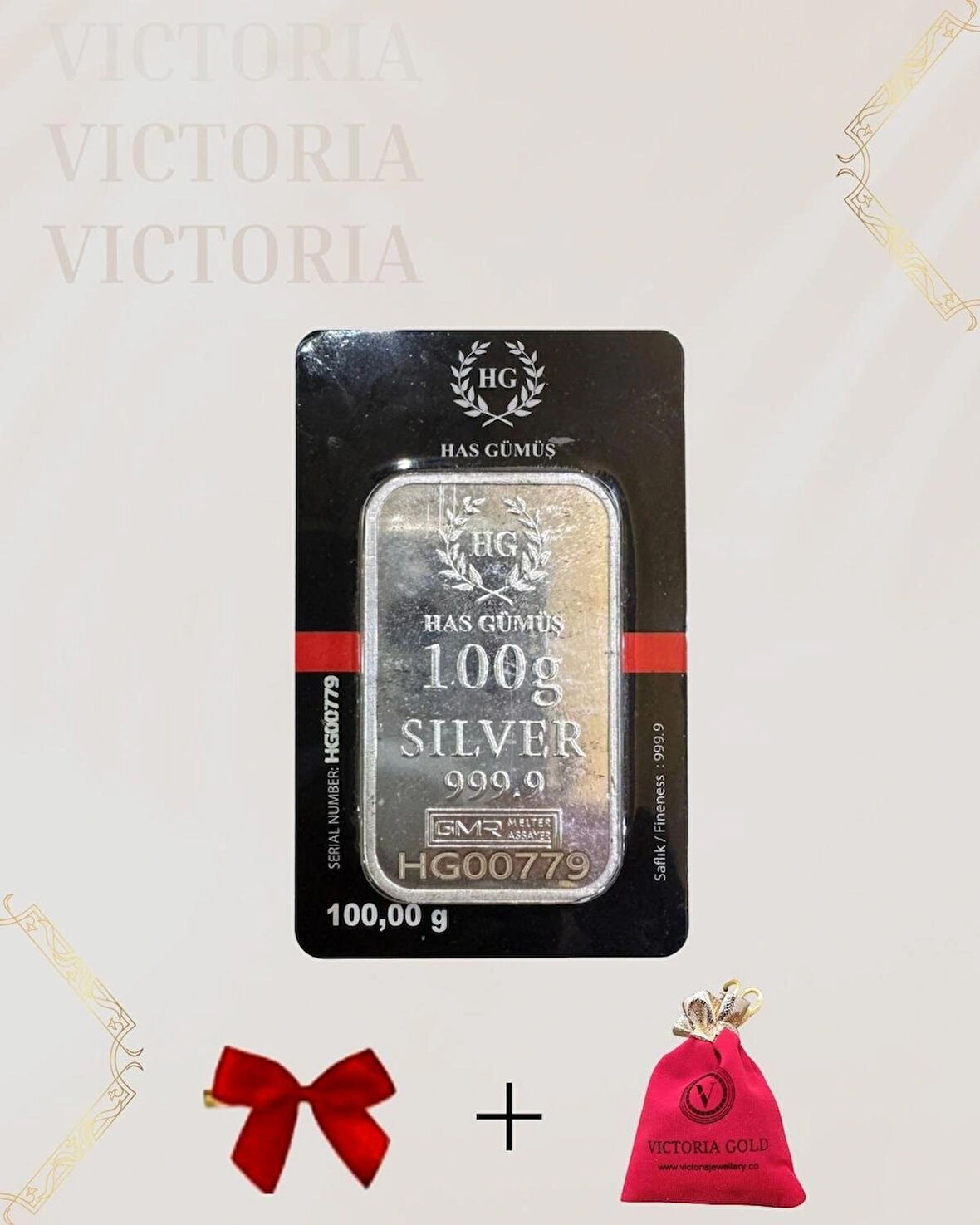Sertifikalı 100 gr Külçe Gümüş 999 Ayar 