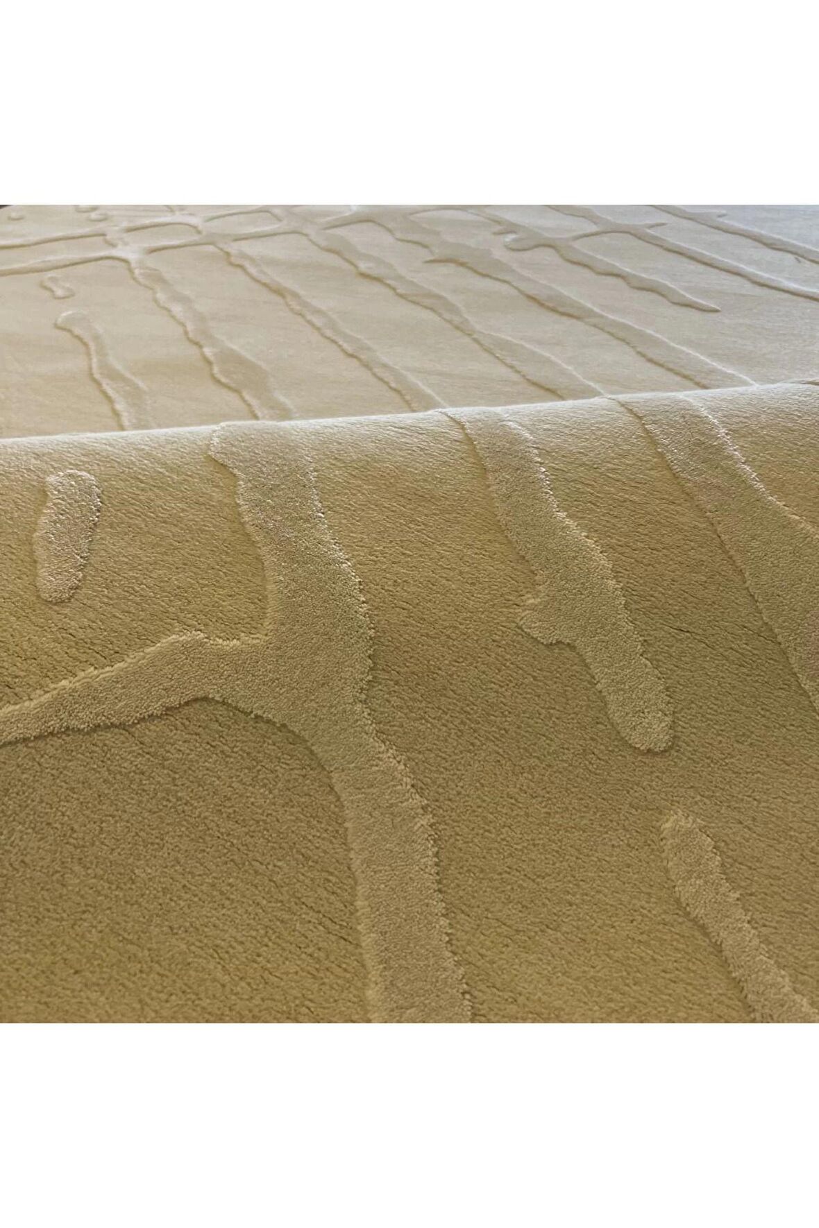 İpek Mekik Halı Gaspara Vizon Krem Modern Eskitme Desen Halı