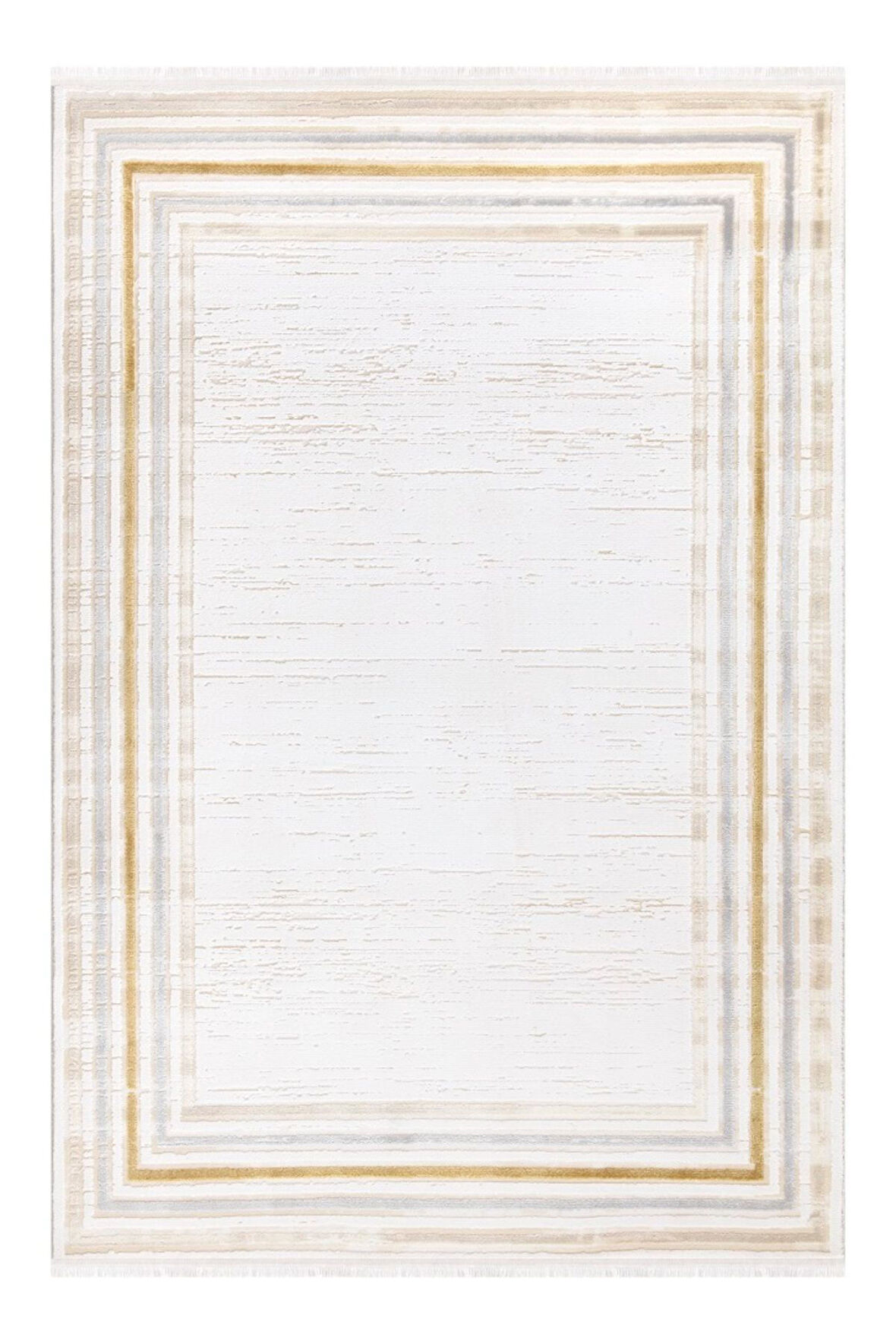 İpek Mekik Halı Gaspara Sarı Ekru Modern Desenli Halı