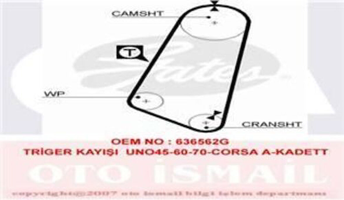 Gates 5030 Triger Kayışı (104x150) Opel Corsa A 1.3 8V (82 93) Ascona Kadet 1.3 8V Bed Ford Astra Van 1.3 Ct503 636357