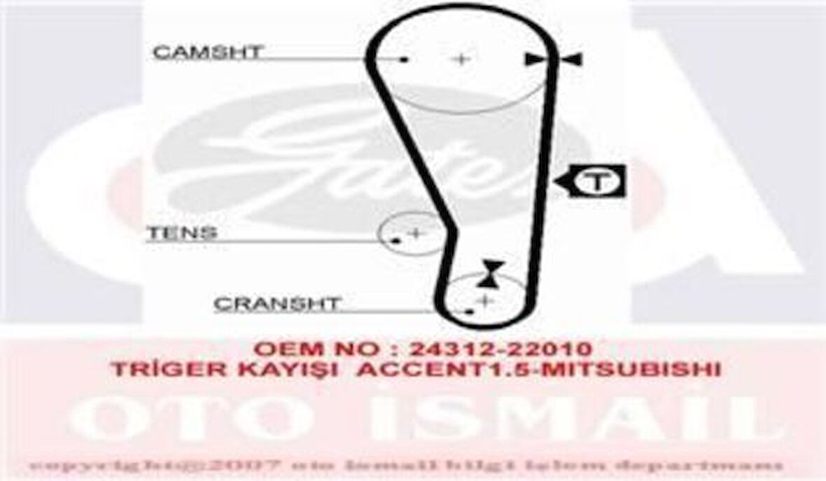 Gates 5283XS Eksantrik Kayışı 092x220 Accent 1.3 1.5 12V 94 99 Mitsubishi Colt 1.3 12V 91 95 Ct737 2431222010