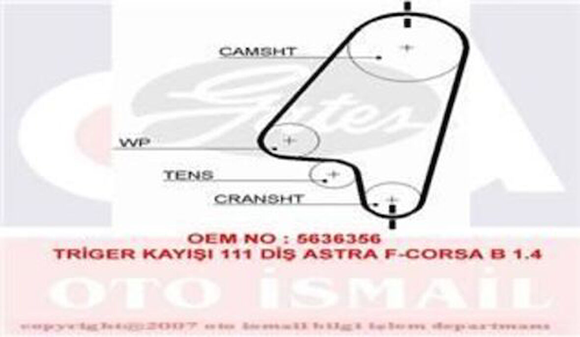 Gates 5310XS Triger Kayışı 111x170 111 Diş Astra F Corsa B 1.4 Gd111H9.5P170 Ct873 5636560