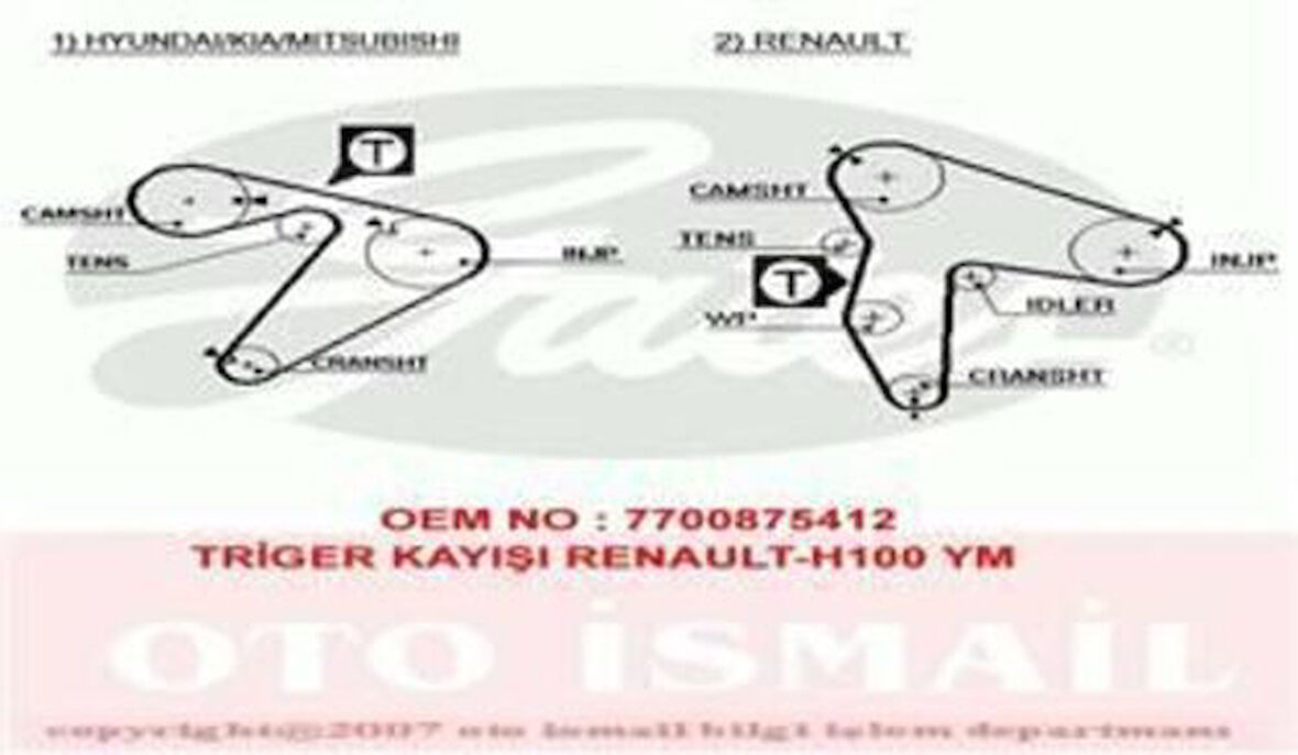 Gates 5435XS Eksantrik Kayışı 163x254 Renault H100 YM Gd163H9 5P254II Ct920 MD300470