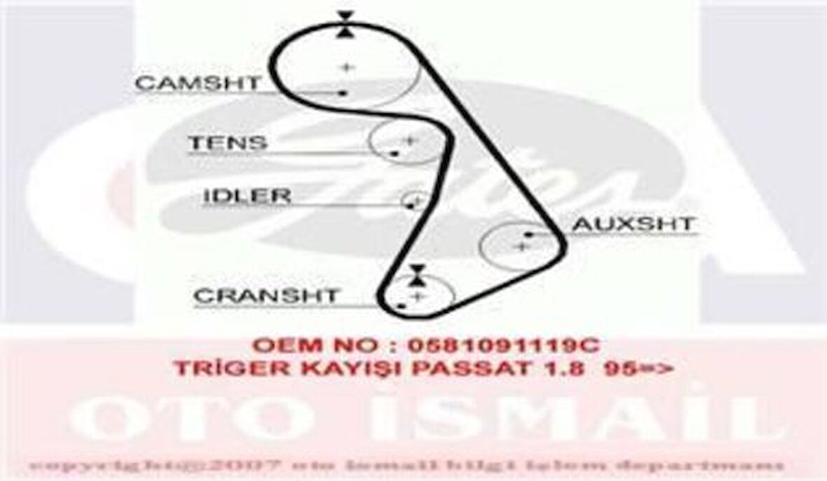 Gates 5492XS Eksantrik Kayışı 153x250 153 Diş Volkswagen Passat Audi A4 A6 1.8 95 Ct918 058109119C