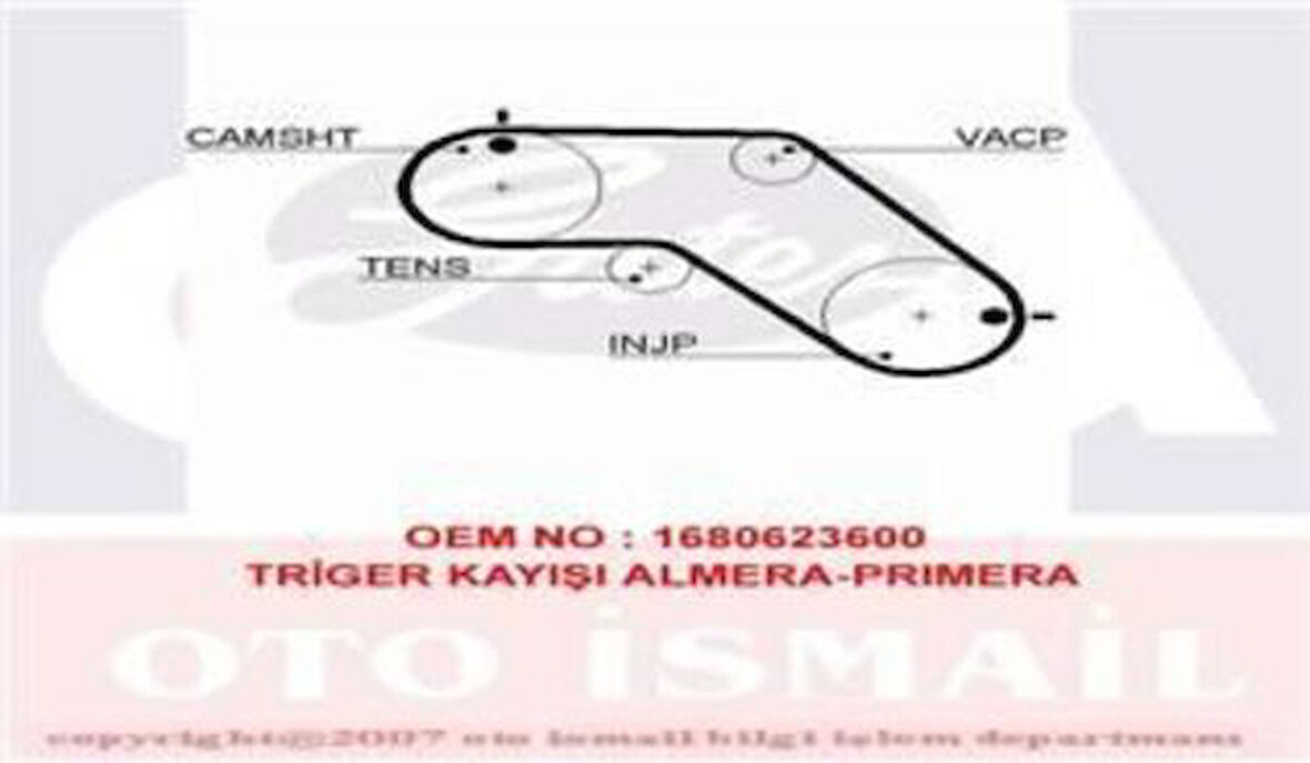 Gates 5504XS Triger Kayışı 079x190 Nissan Almera Primera 2.0D 95 01 Ct1004 168062J625