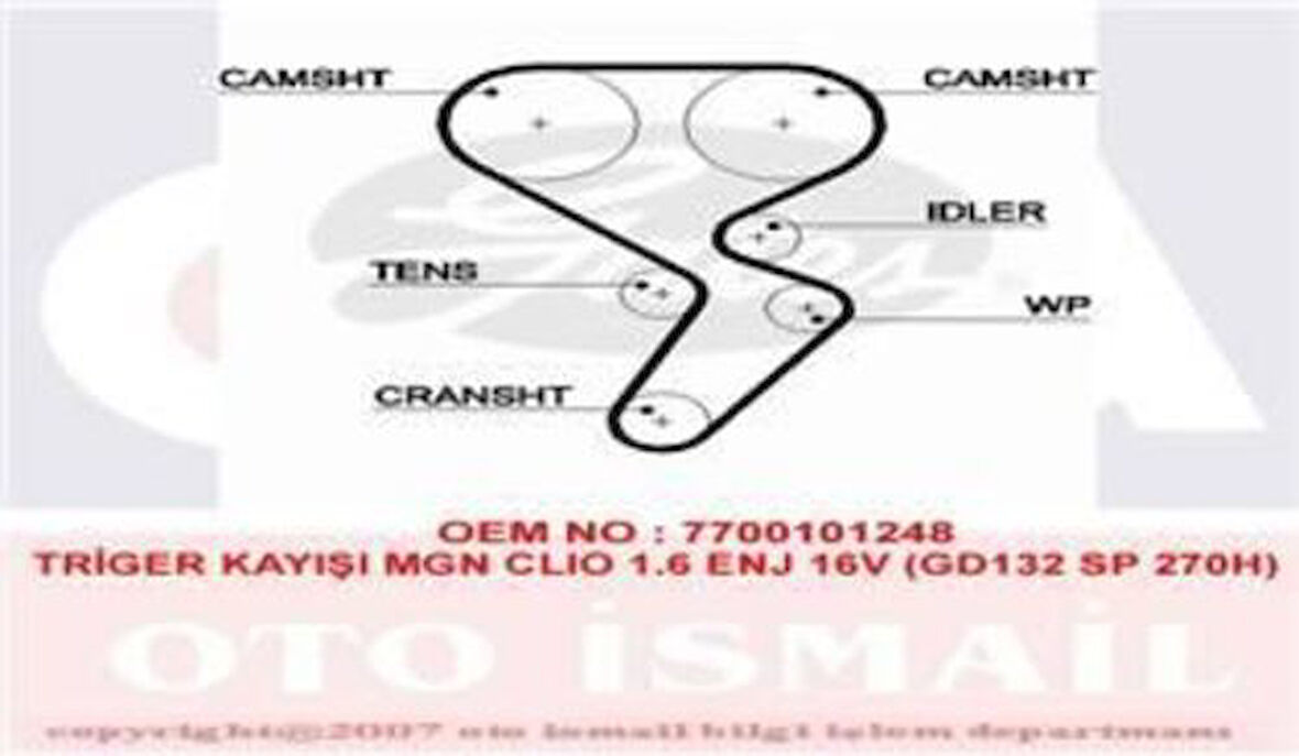 Gates 5671XS Eksantrik Kayışı 132x270 132 Diş Megane Clio Laguna Sandero 1.6 Enj 16V Gd132 Sp 270H 8201069699