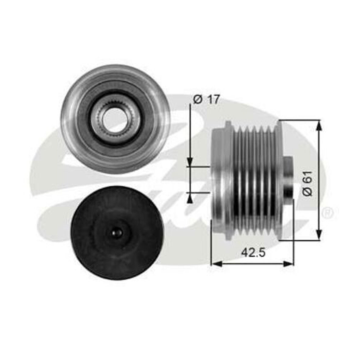 Gates OAP7043 Alternatör Kasnağı Rulmanlı Clio II Kango Megane Scenic 1.9DCI 1.9DTI Logan II 1.8 16V 2.0 16V F8 7701477507