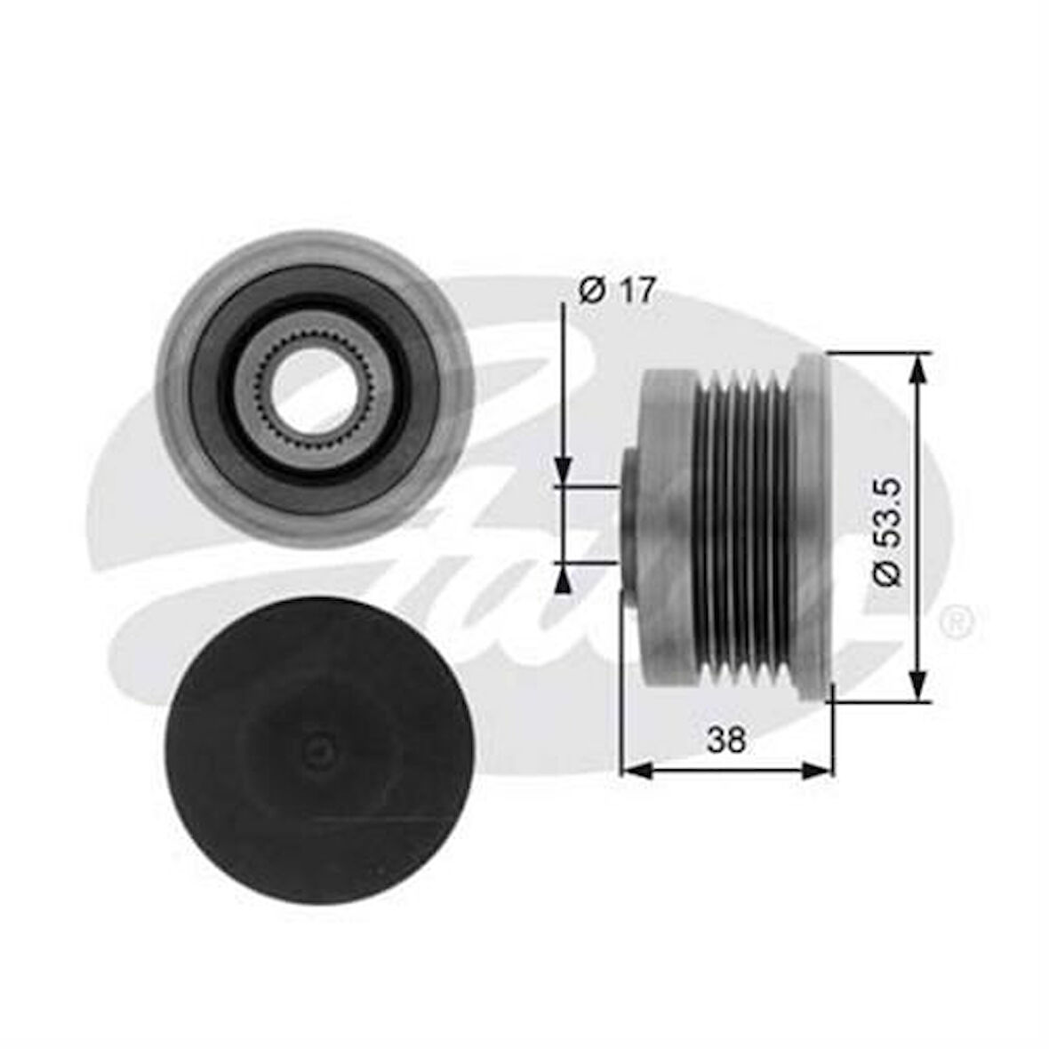 Gates OAP7082 Alternatör Kasnağı Master II Traffic II Logan II Movano Vivaro 1.9DTI 1.9DCI 01 Volvo 1.9DTI 8200584039