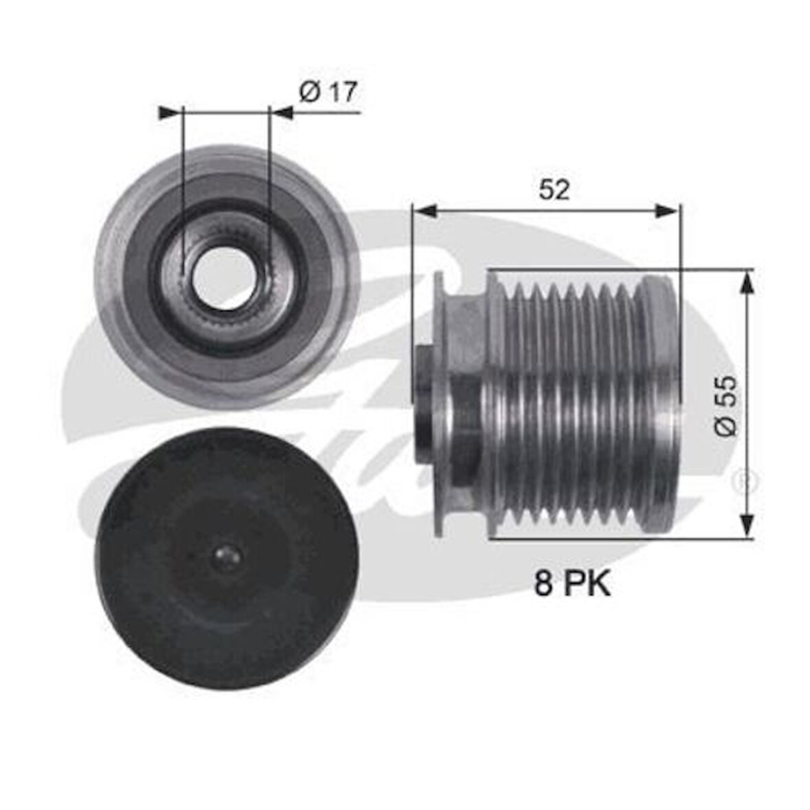 Gates OAP7123 Alternatör Kasnağı X164 06-12 W204 07-14 W463 06-W211 05-08 W164 05-09 W251 06-12 Sprinter 906 06-12 6421500760