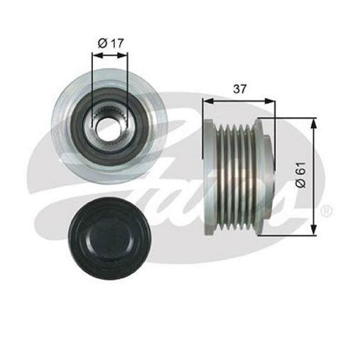 Gates OAP7164 Alternatör Kasnağı Opel Antara A Hyundai I30 18-Chevrolet Captiva 11-Cruze 09-Orlando 11 96868420