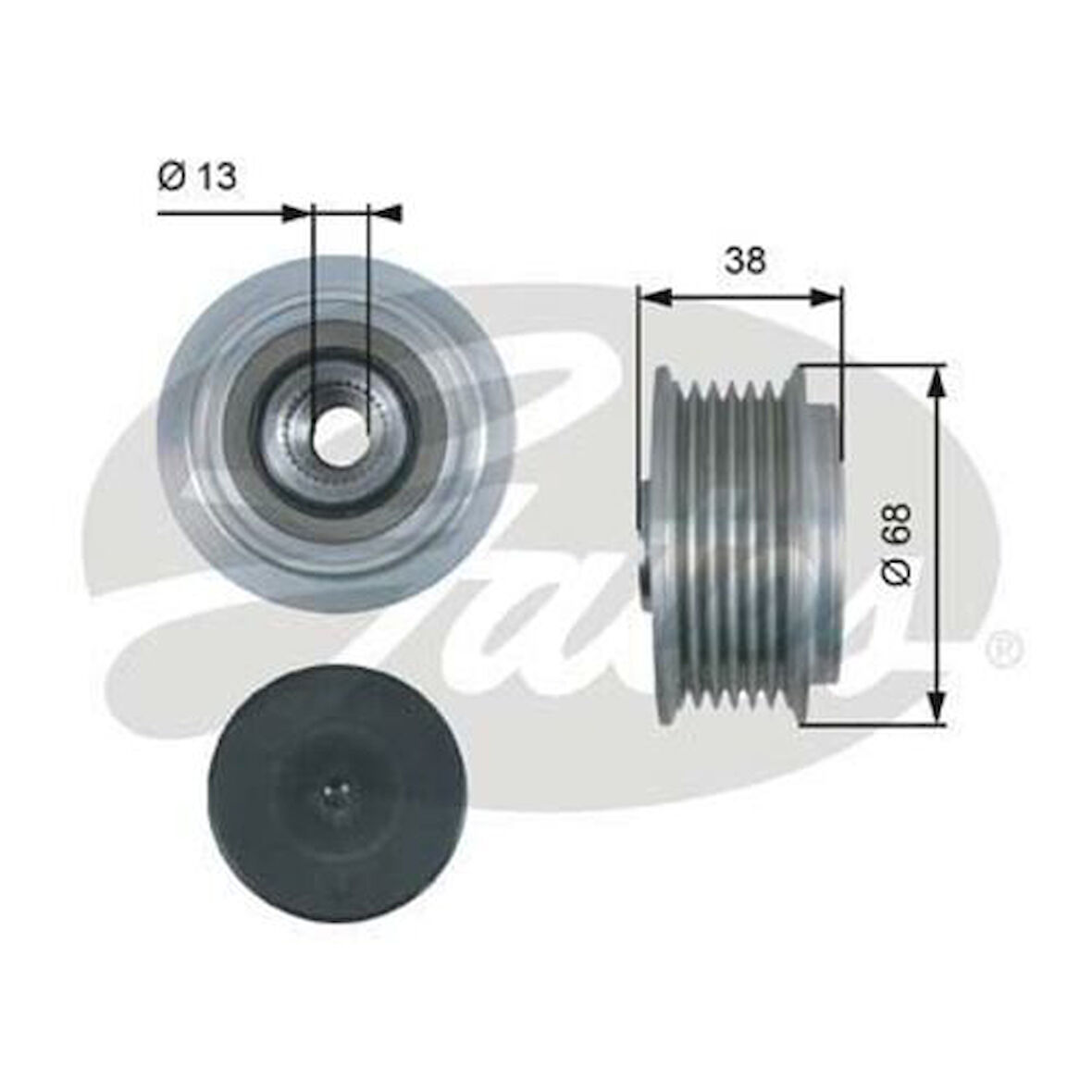 Gates OAP7185 Alternatör Kasnağı Rulmanlı Corolla 04 07 Auris 07-1.4 D 4D Sonata V 2.0 2.4 05-Carens 2.1 2741533050