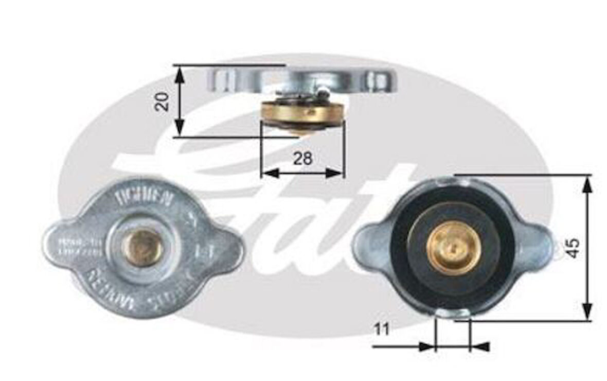 Gates RC133 Radyatör Kapağı Ford Ranger 2.5D 99-02 2.5 TD 02-06 2533005000