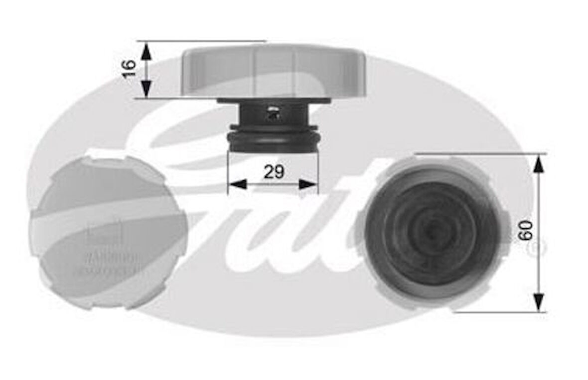 Gates RC231 Radyatör Ek Depo Kapağı Astra Signum Vectra Zafira Saab 9 3 Croma 9202799