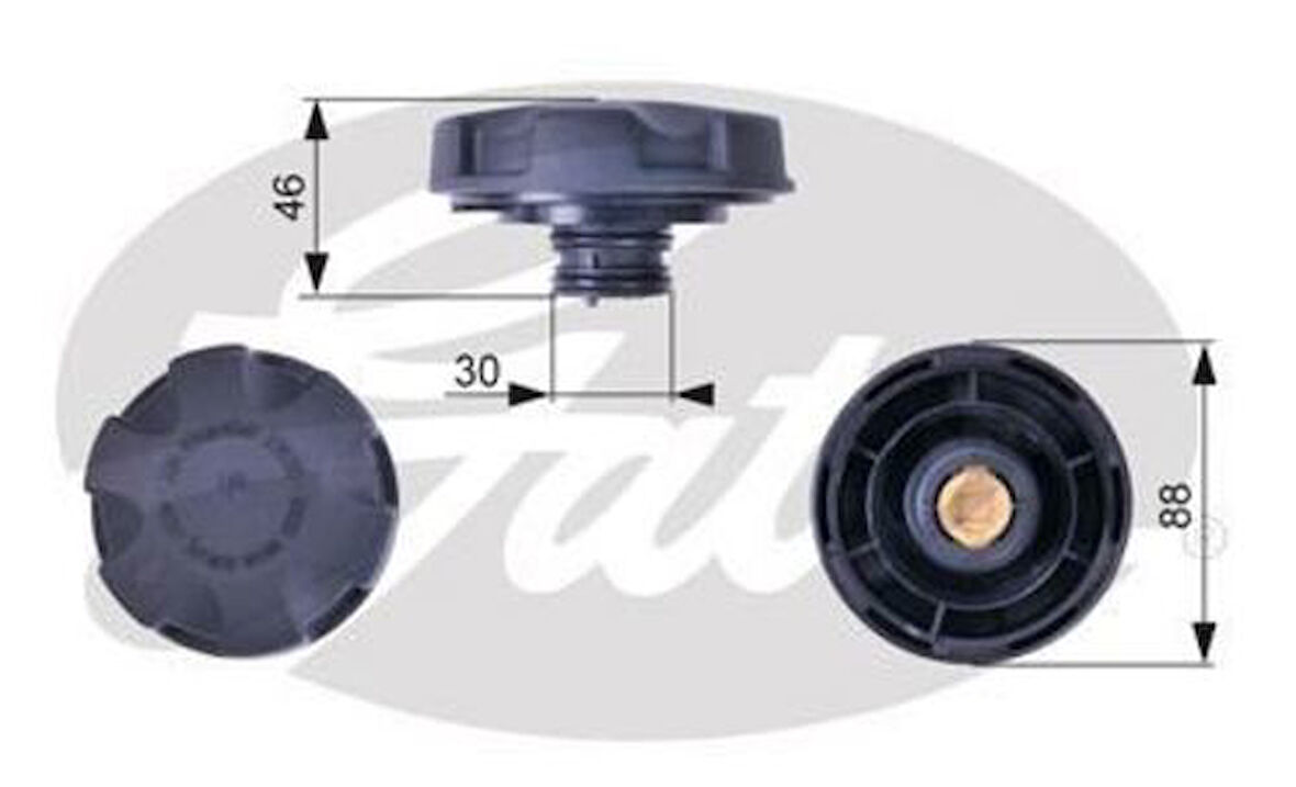 Gates RC241 Radyatör Yedek Su Depo Kapağı BMW E70-E71-E84-E87-E90-F10-F20-F30-G29 17117521071