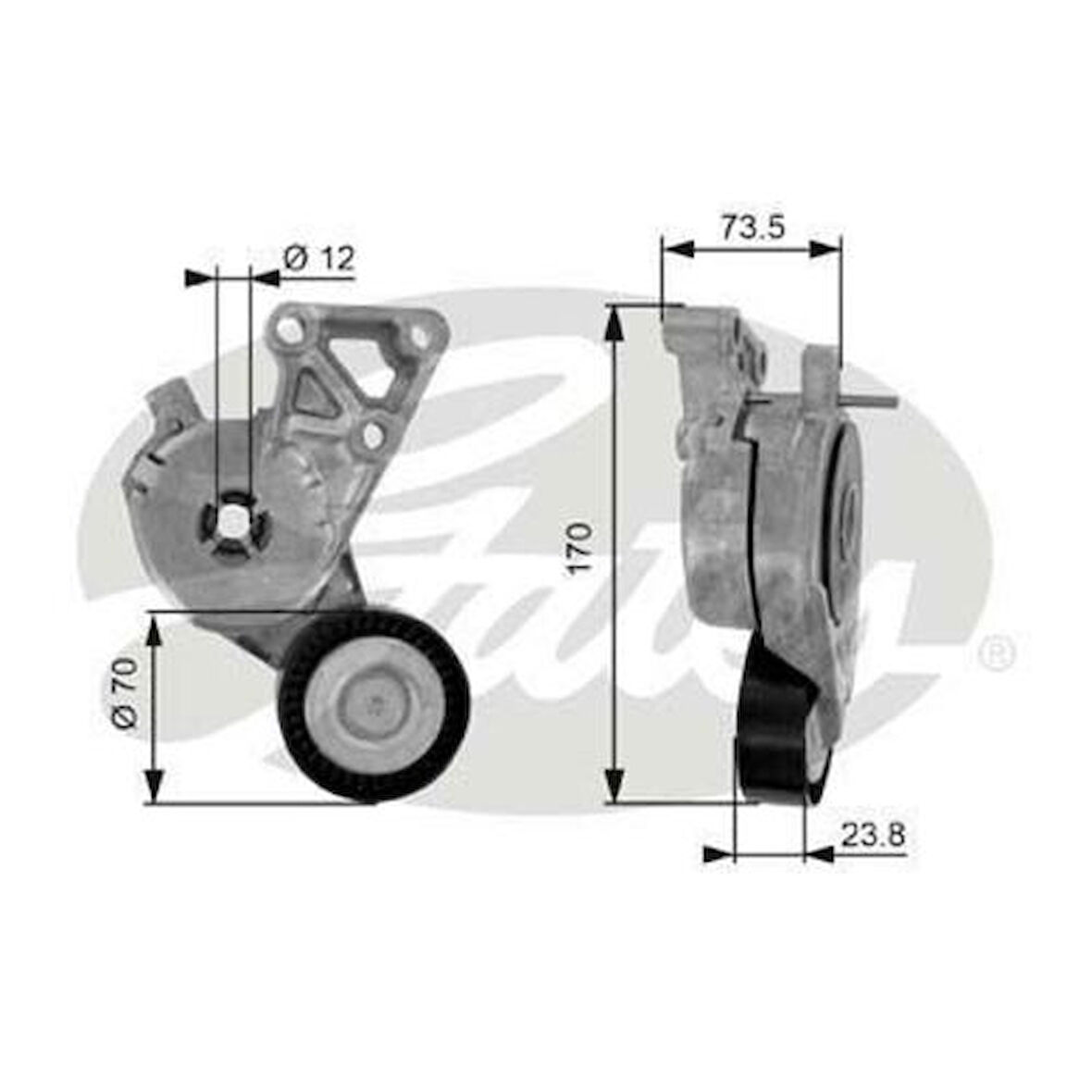 Gates T38148 Alternatör Kasnağı Demir Kütüklü Fabia Octavia II Caddy III Golf IV V T5 1.6 1.8 1.8T 2.0 2.0FSI 06A903315E