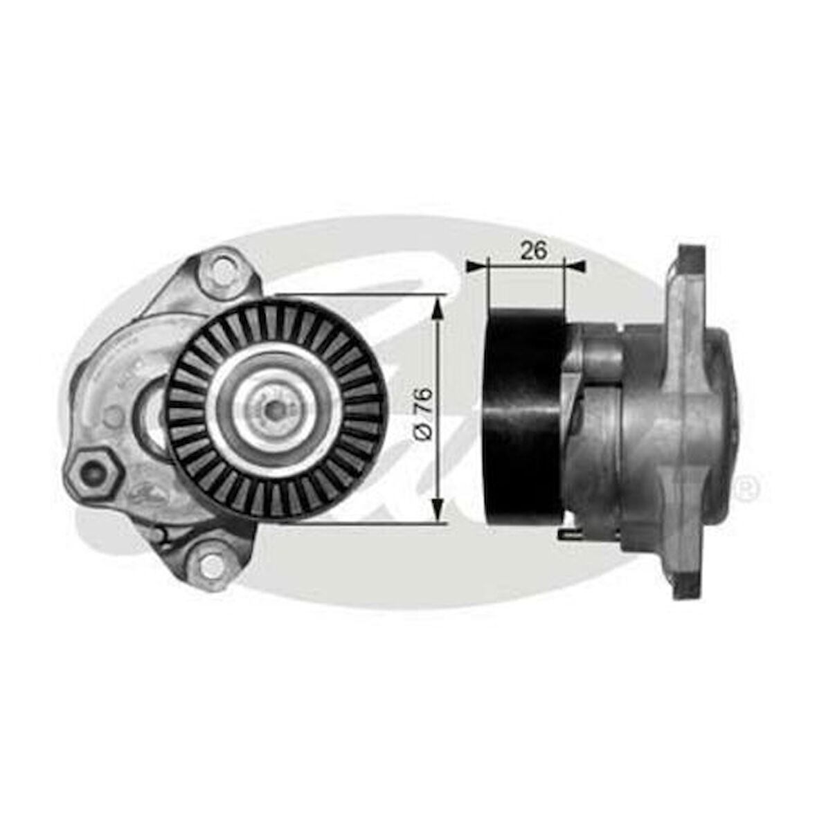 Gates T38319 Kayış Gergi Rulmanı Kutuklu W203 05>07 W204 07>14 C219 04>10 W211 05>08 W164 05>11 W221 05>12