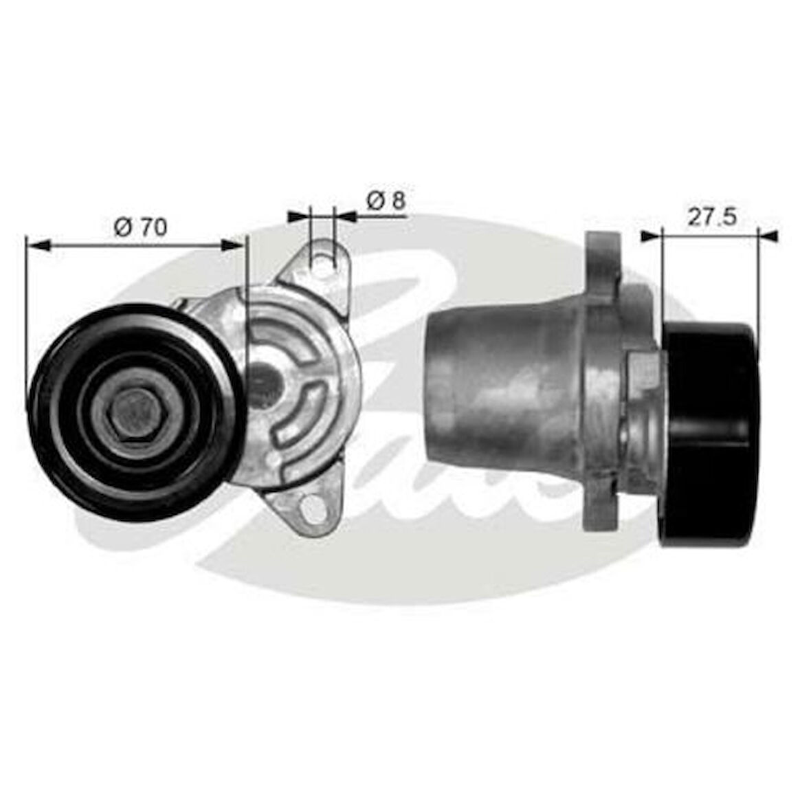 Gates T38454 Alternatör Gergi Rulmanı Accent II Elantra 02 05 Getz 03 05 1.5CRDI I30 08 2.0CRDI 2528127010