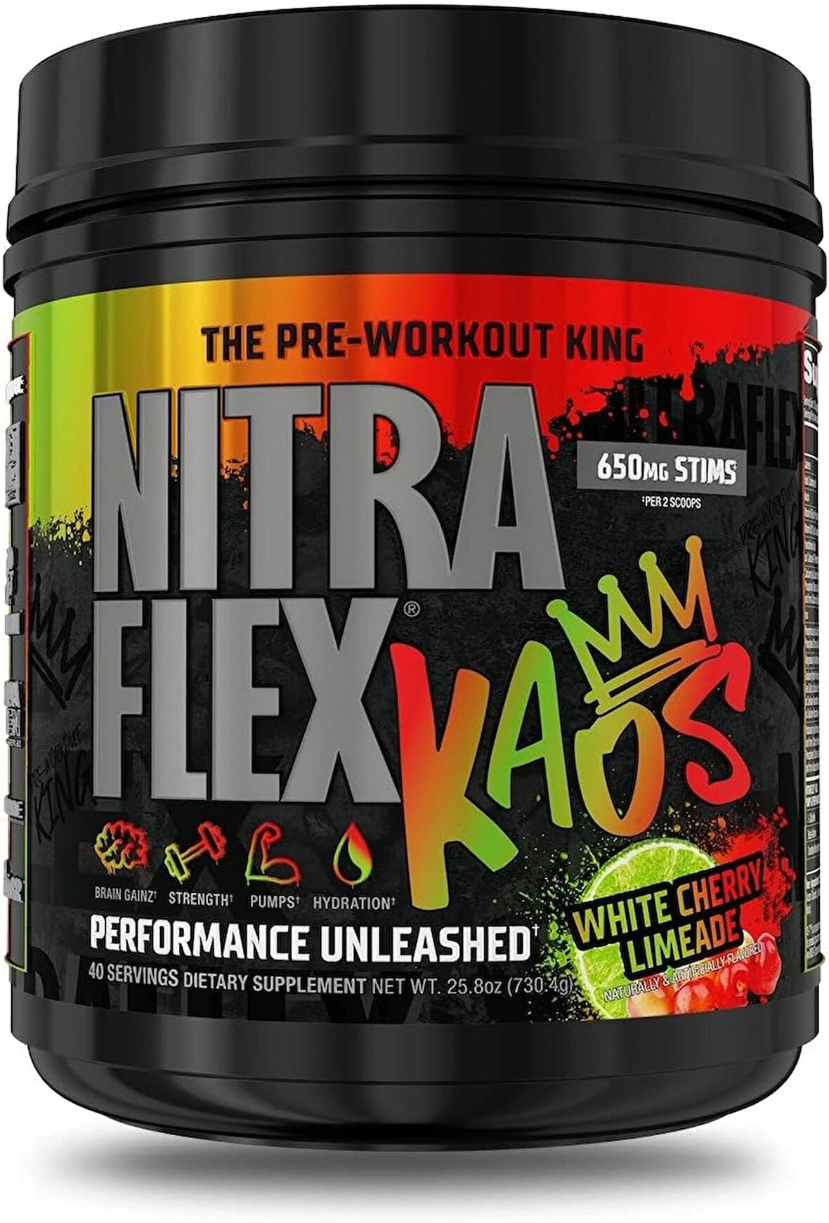 GAT SPORT Nitraflex KAOS PreWorkout Powder Citrulline Nitrates Pump & Focus Booster 40 Servings