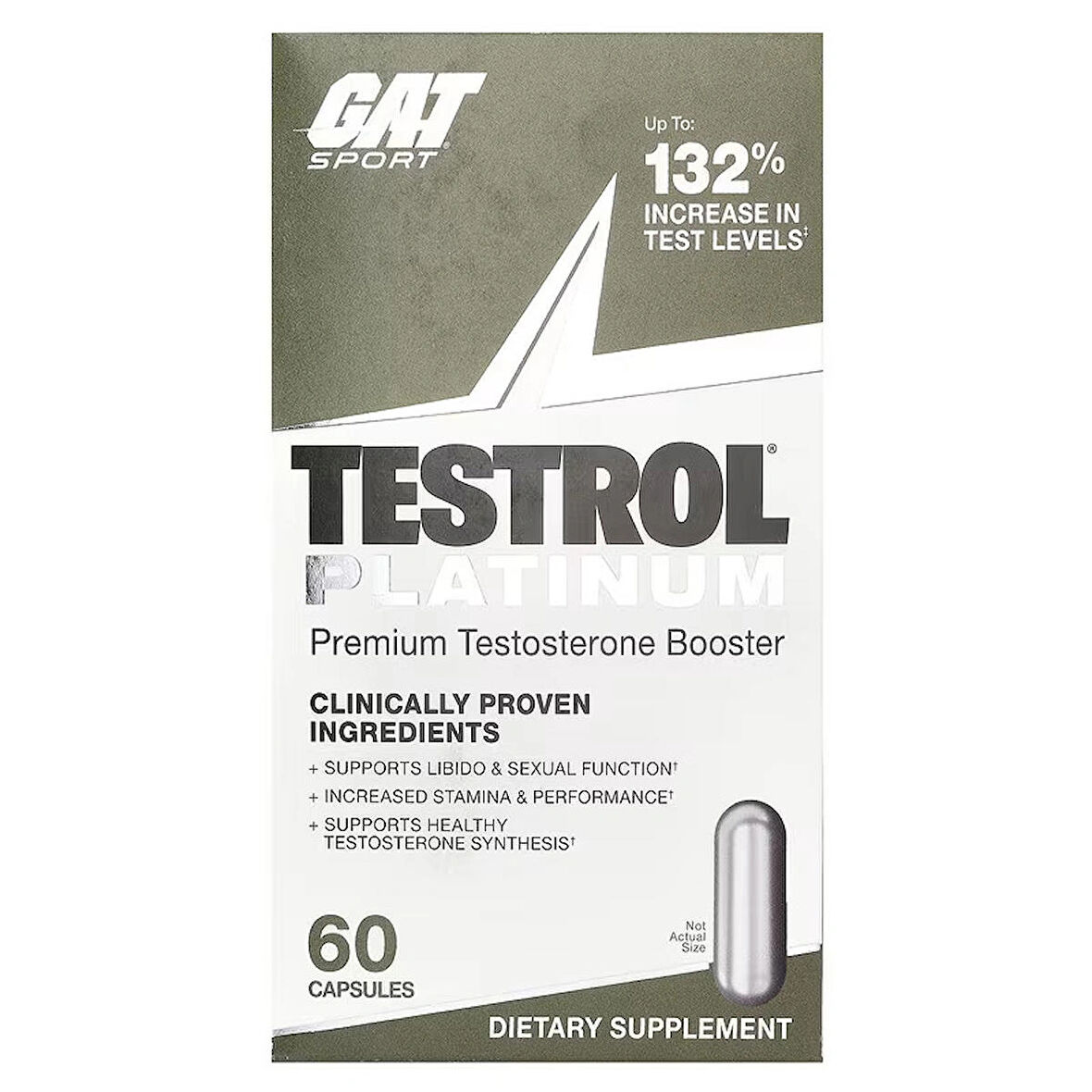 GAT Testol Platinum Premium Gh Testo Booster 60 Capsules