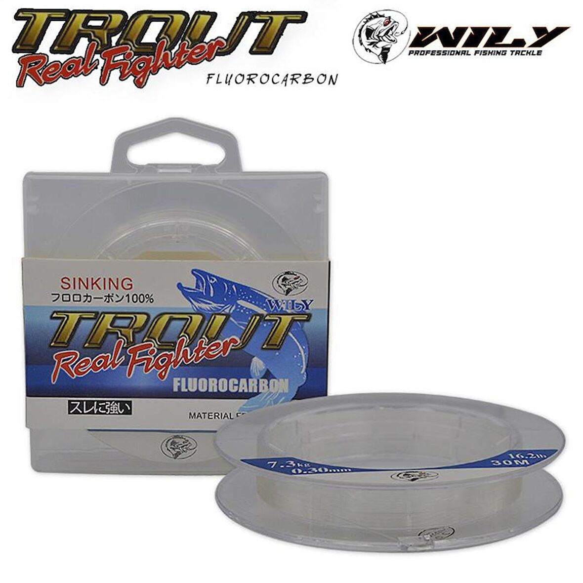 %100 FLOUROCARBON MİSİNA Wily SİNKİNG Trout  30mt FARKLI BEDENLER 0,25MM