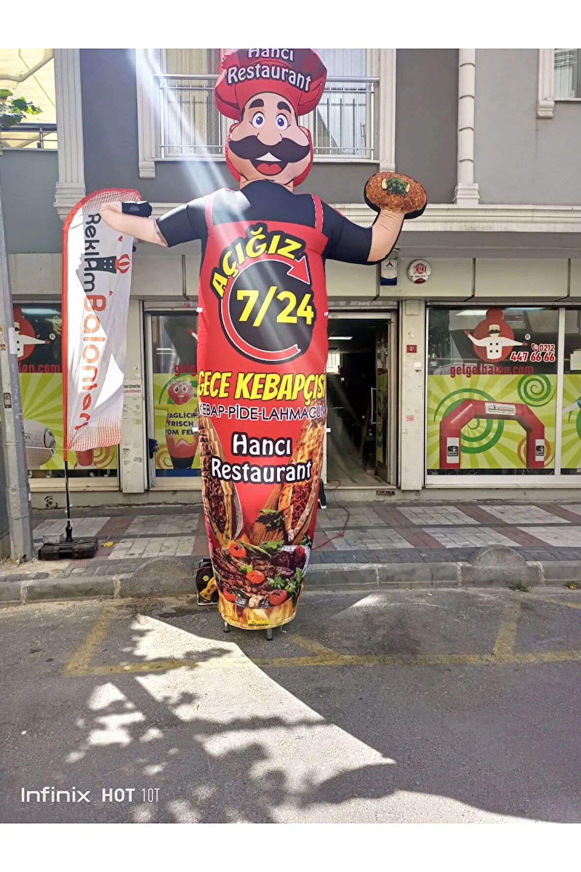 ÖZEL TASARIM VE BASKILAR İLE 3 METRE BOYUNDA MDF ALT TABLA PARAŞÜT KUMAŞ LED IŞIKLI REKLAM BALONU