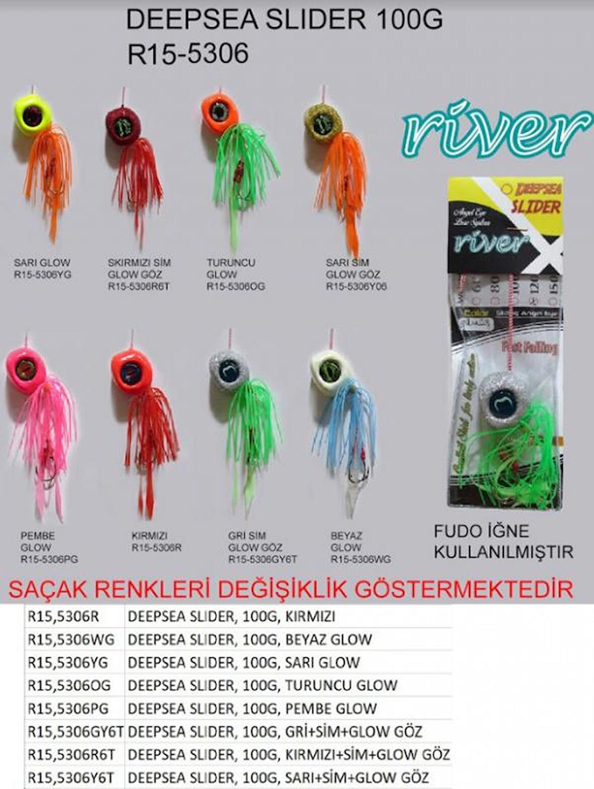 DERİN SU JİG YEMİ RİVER DEEPSEA SLİDER 100GR RENK:06Y6T