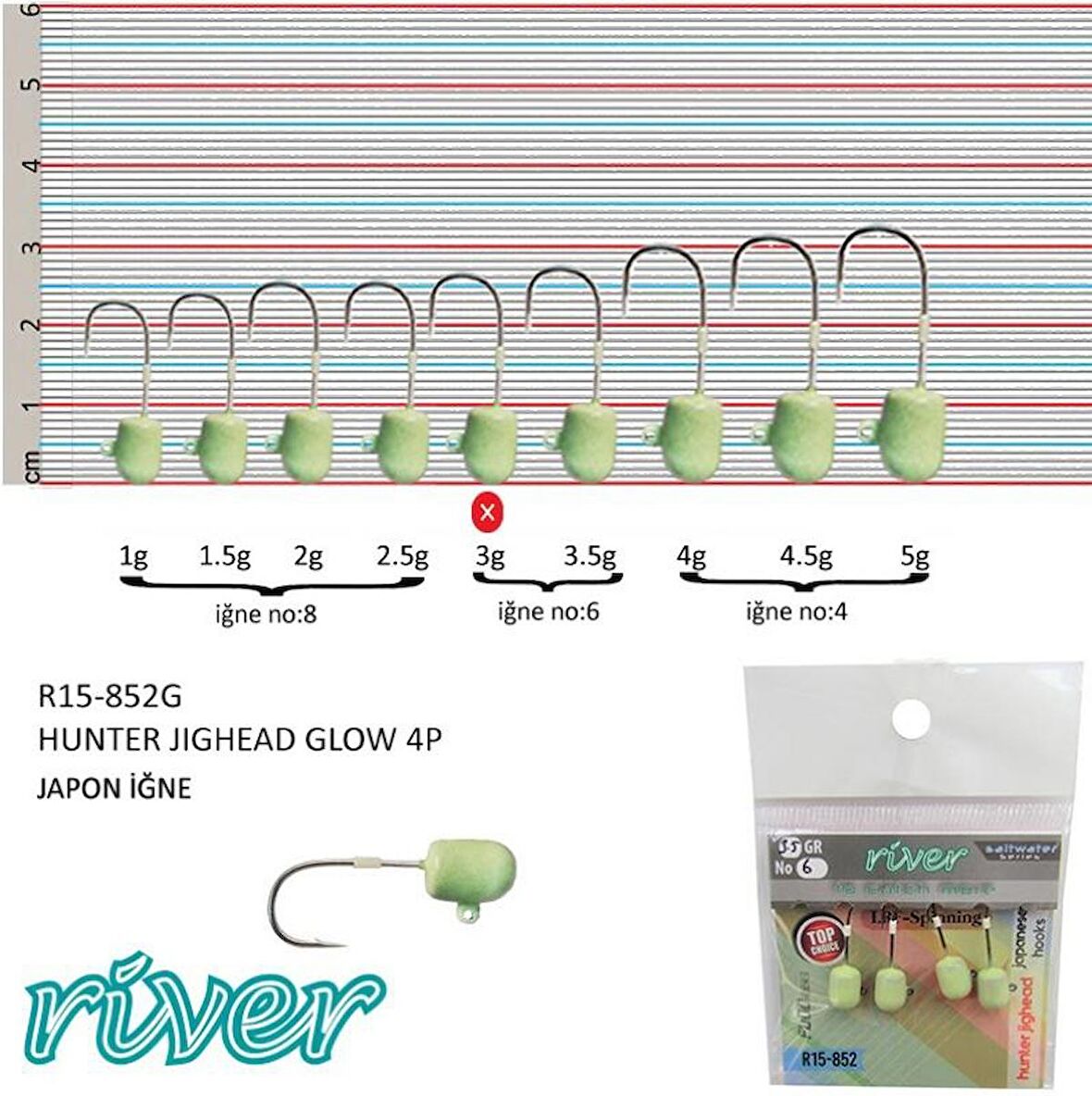 GLOWLU JİGHEAD RİVER HUNTER 4’LÜ PAKET 3GR