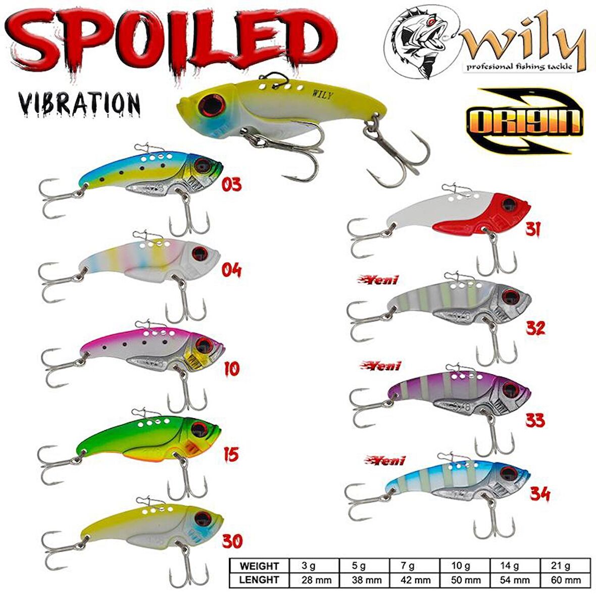 Jig Yemi Wily Spoiled Baby Vibrasyon 5cm 10gr RENK:15
