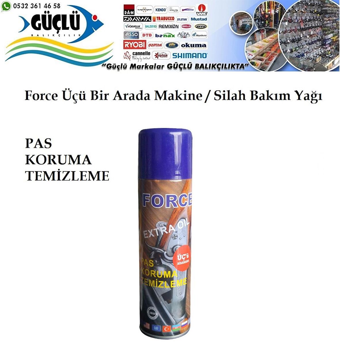 MAKİNA  SİLAH BAKIM YAĞI 3 LÜ KULLANIM FORCE EXTRA OIL