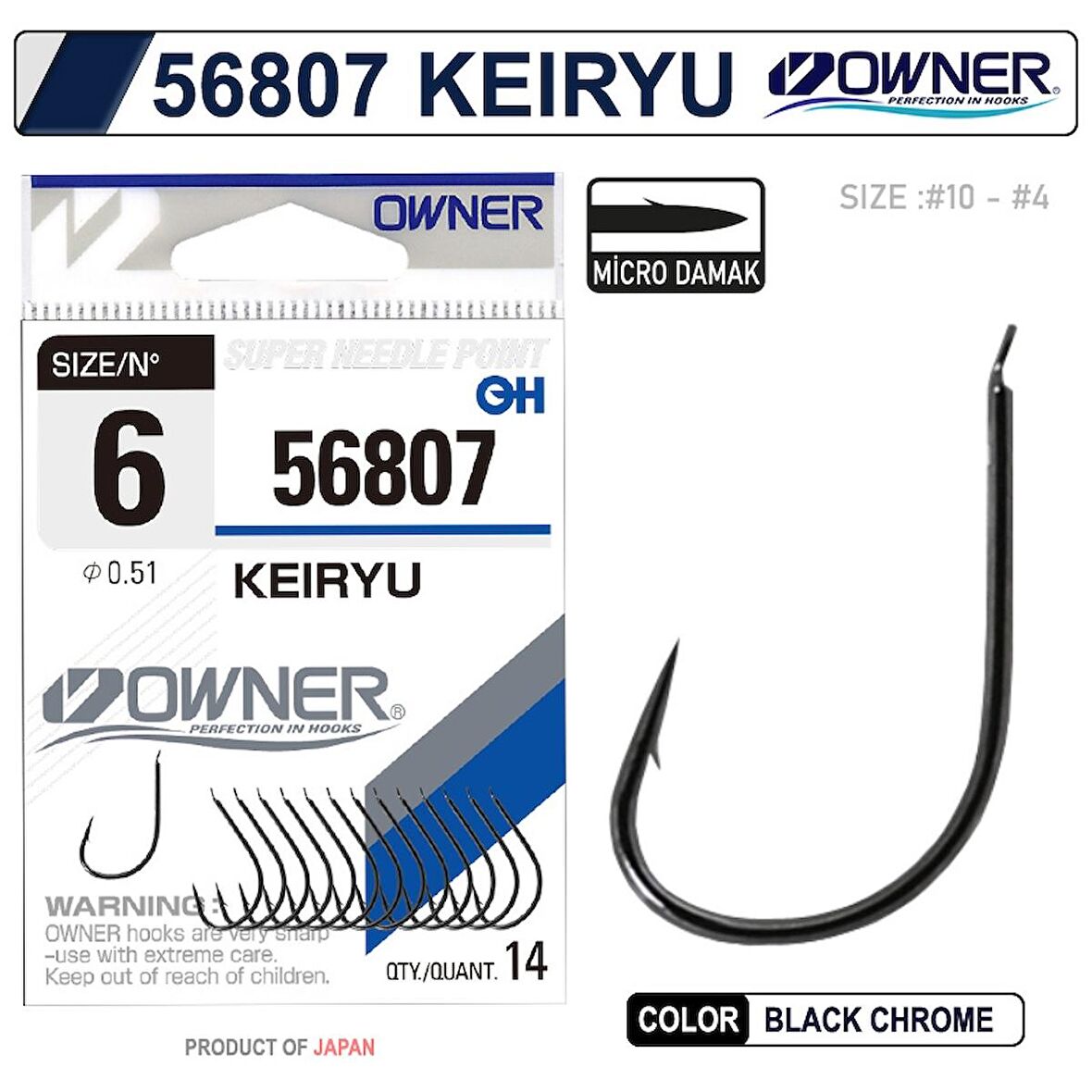 OWNER 56807 KEIRYU BC SİYAH OLTA İĞNESİ NO:7