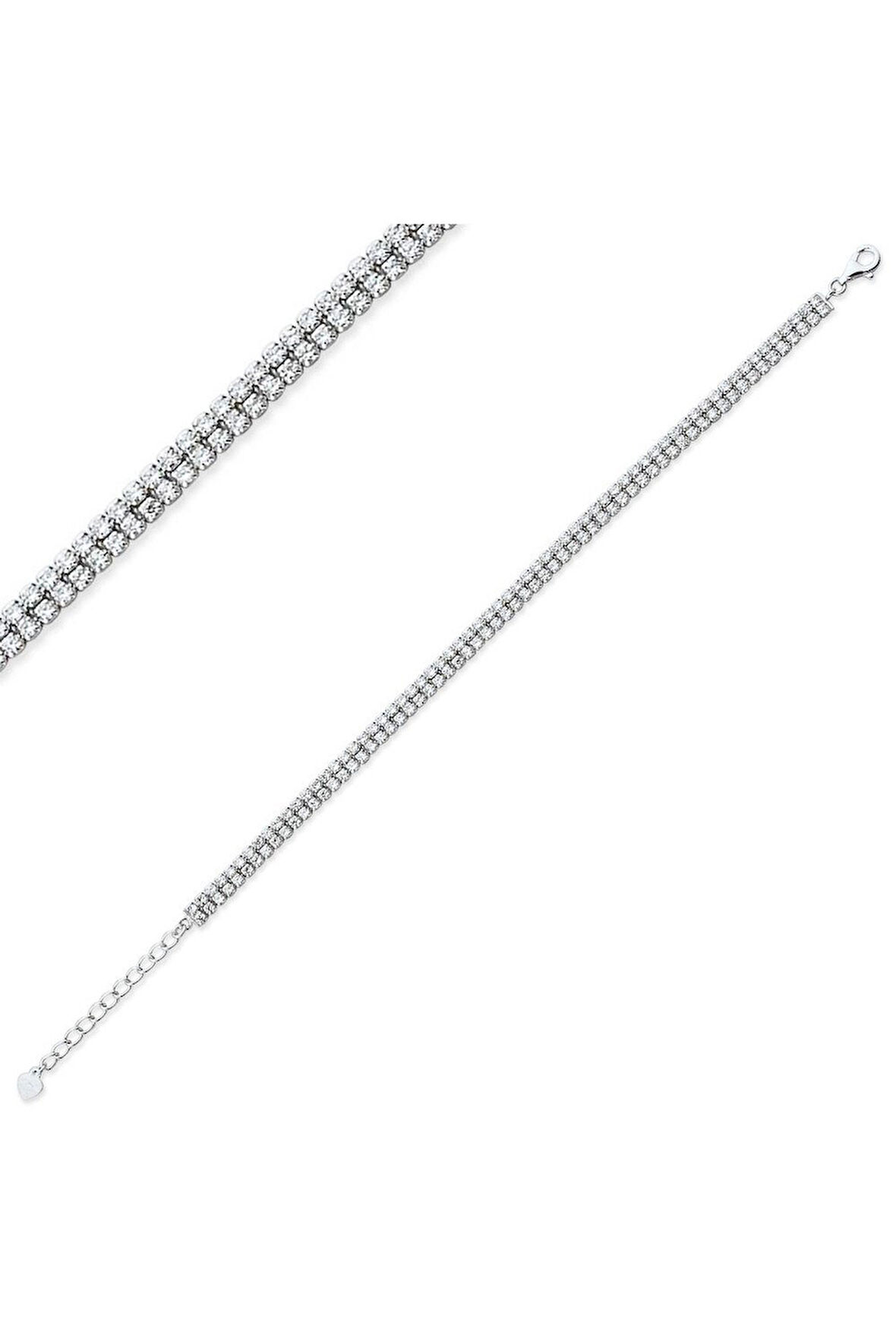 925 Ayar 5 Sıra Düz Gümüş Bileklik (GB00236)