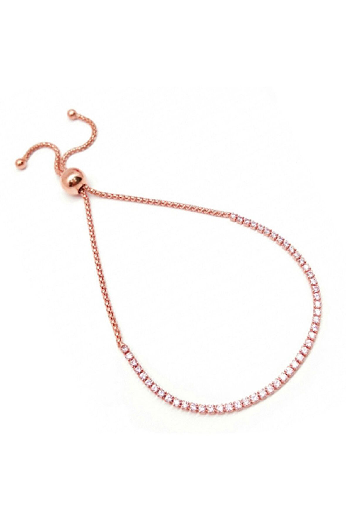 925 Ayar Suyolu Rose Gümüş Bileklik (GB00276)