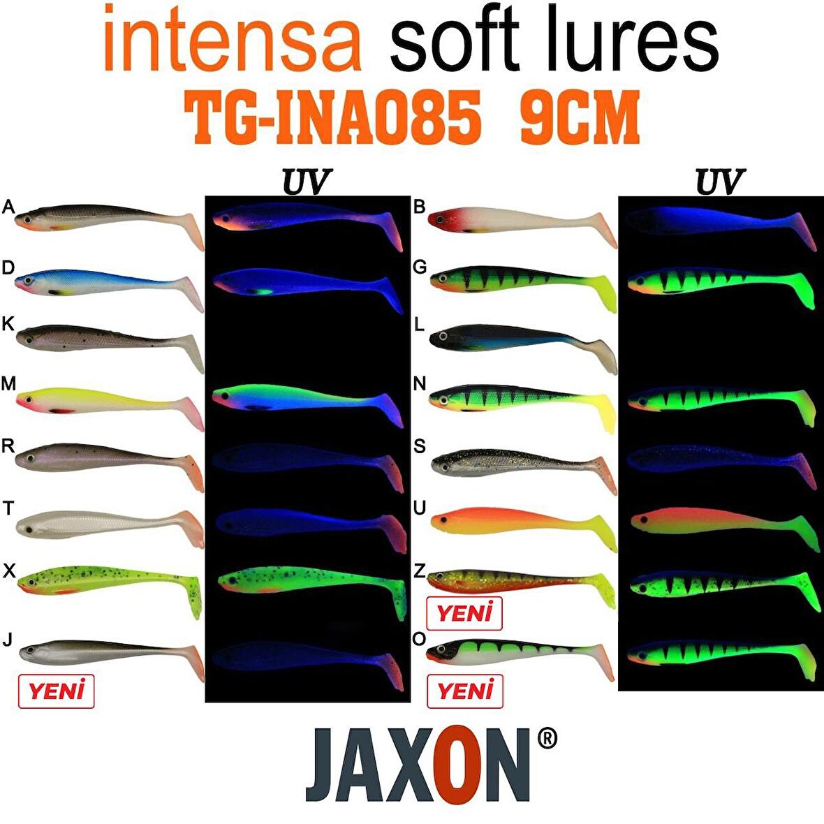 SİLİKON BALIK JAXON GUMMY INTENSA TG-INA085 9CM 5’Lİ PK RENK:S