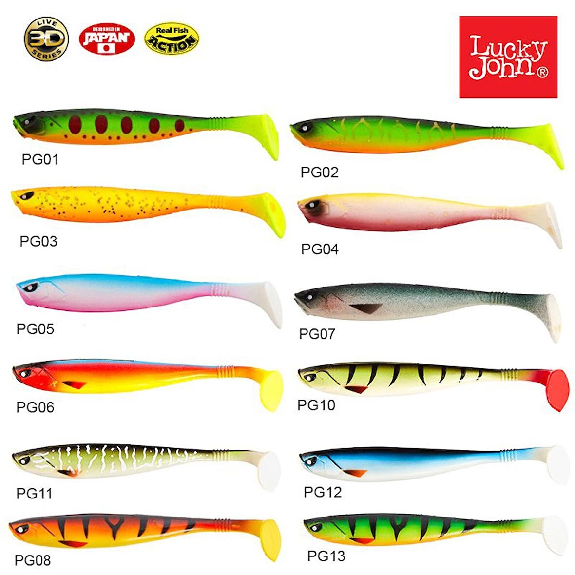 SİLİKON YEM LUCKYJOHN BASARA 3D SOFT 8.9CM 6LI PK RENK:PG10