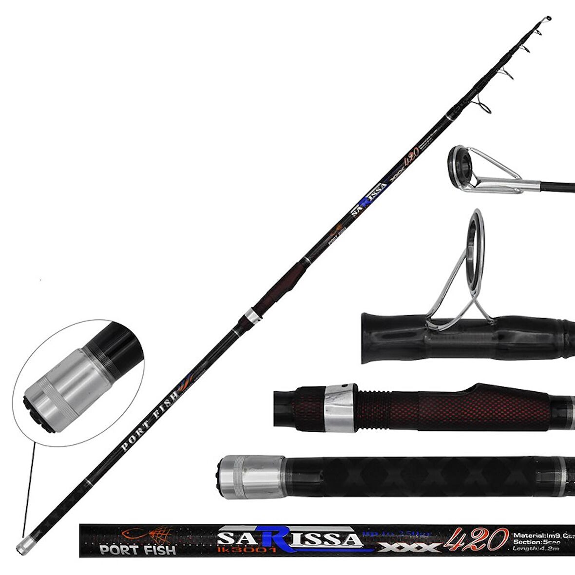 SURF KAMIŞI Portfish Sarissa Surf Carbon Olta Kamışı 450 cm 250 g