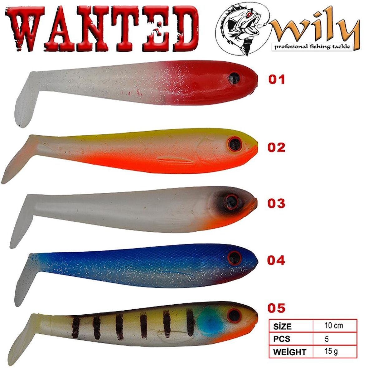 Wily Wanted Silikon Yem 10.5 cm 15 gr 5’Lİ PAKET RENK:4
