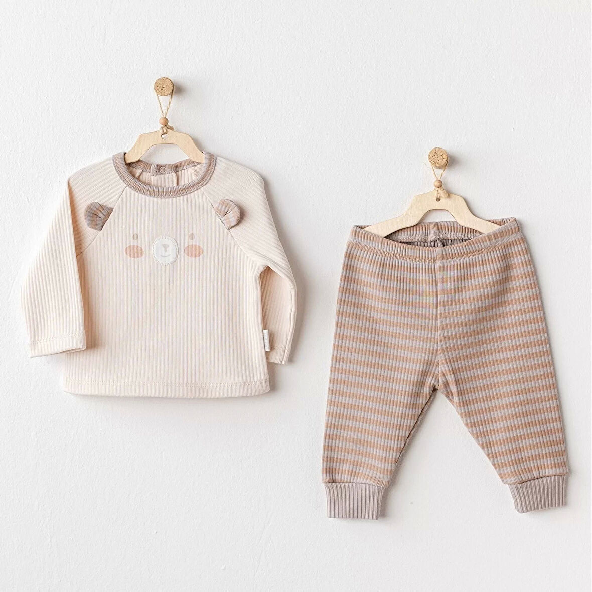 Bear Time 2'li Bebe Takım Light Beige