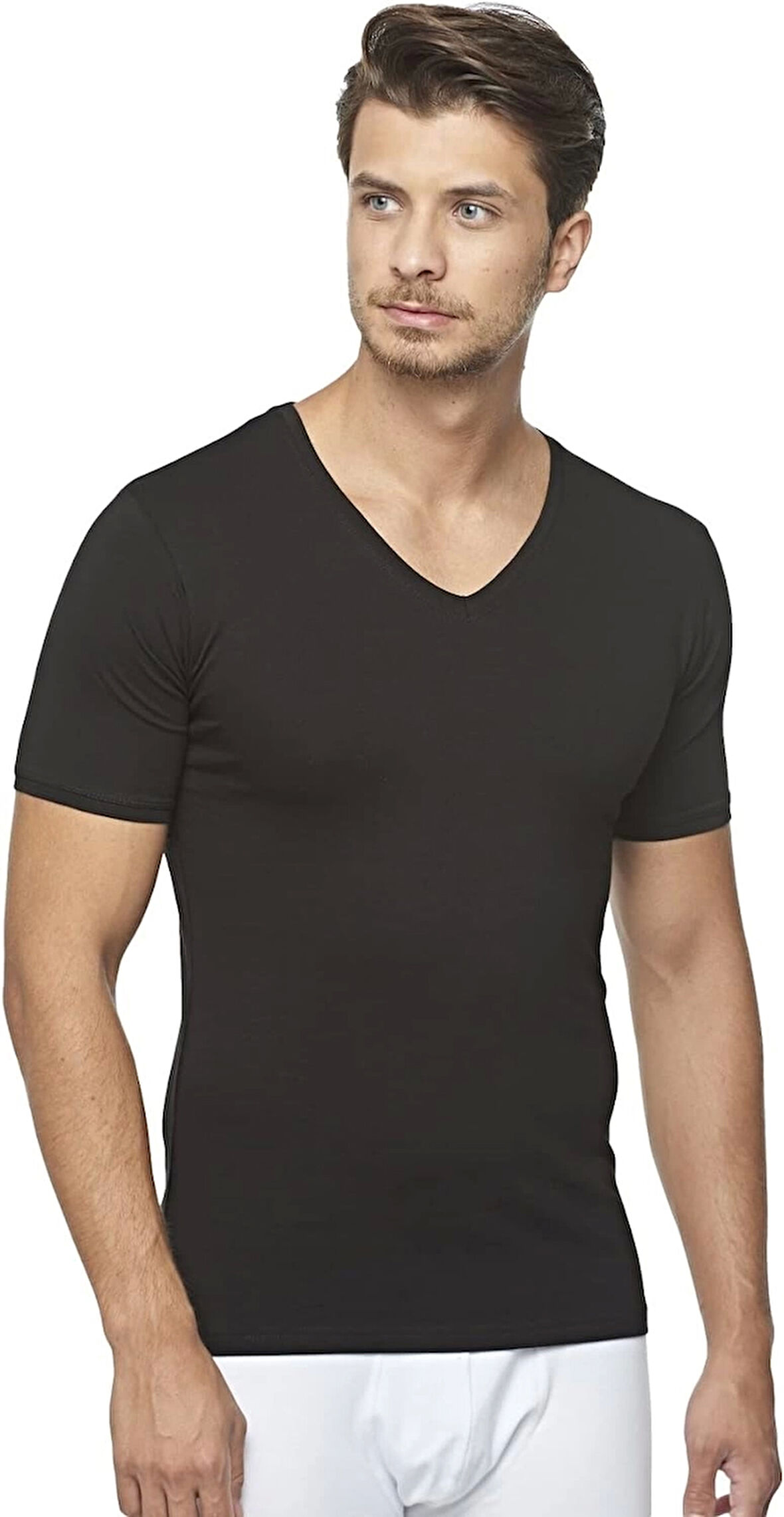 Star 206 Modal Yarım Kol V-yaka T-shirt Atlet