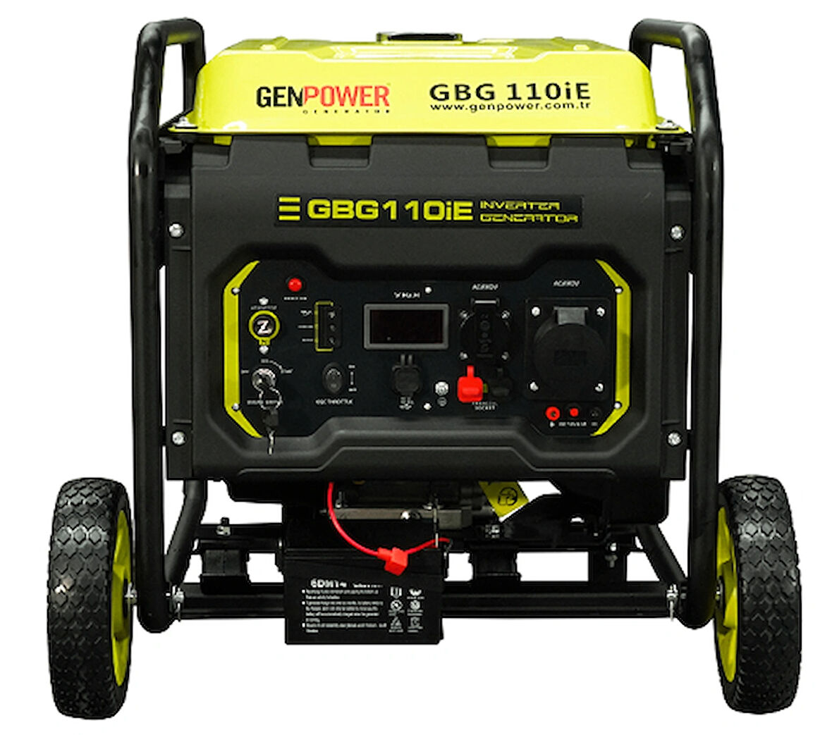 Genpower Marka GBG 110 IE Model 11 Kva, Benzinli, Marşlı, Tekerlekli, Monofaze( 230 Volt) Inverter Jeneratör