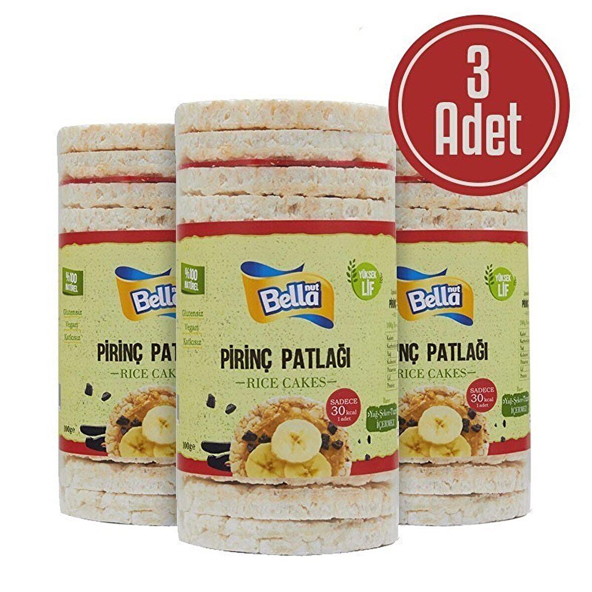 Bellanut Pirinç Patlağı Rice Cakes 100 Gr x 3 Adet - AROMASIZ