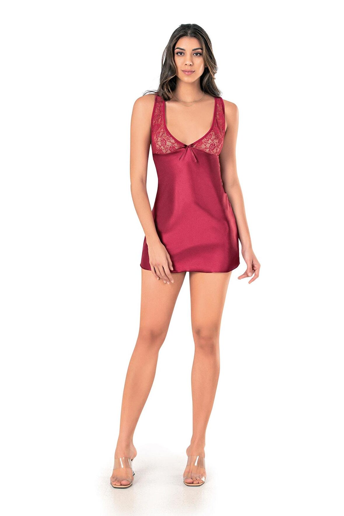 GBMOTİON Premium Bordo Gecelik Model 416