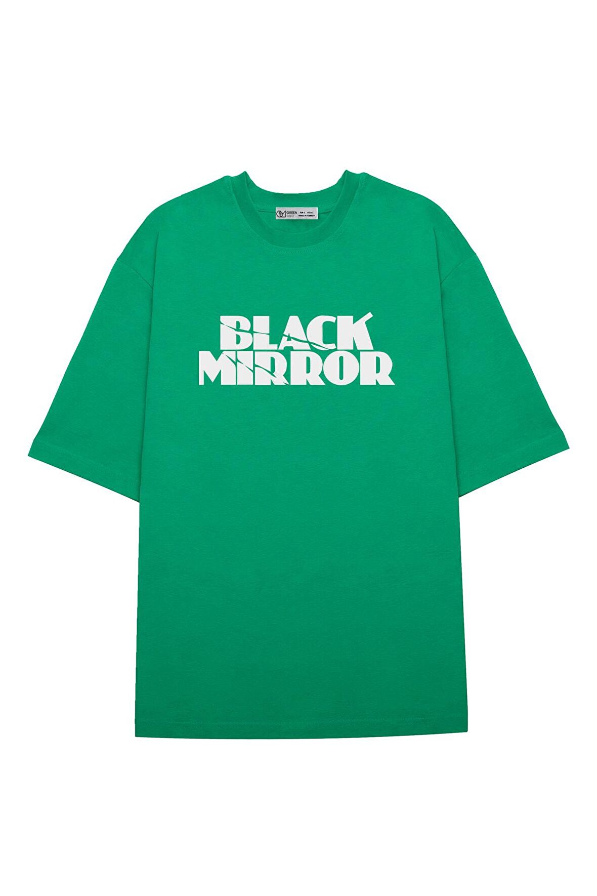 Unisex Oversize T-shirt Black Mirror-Logo