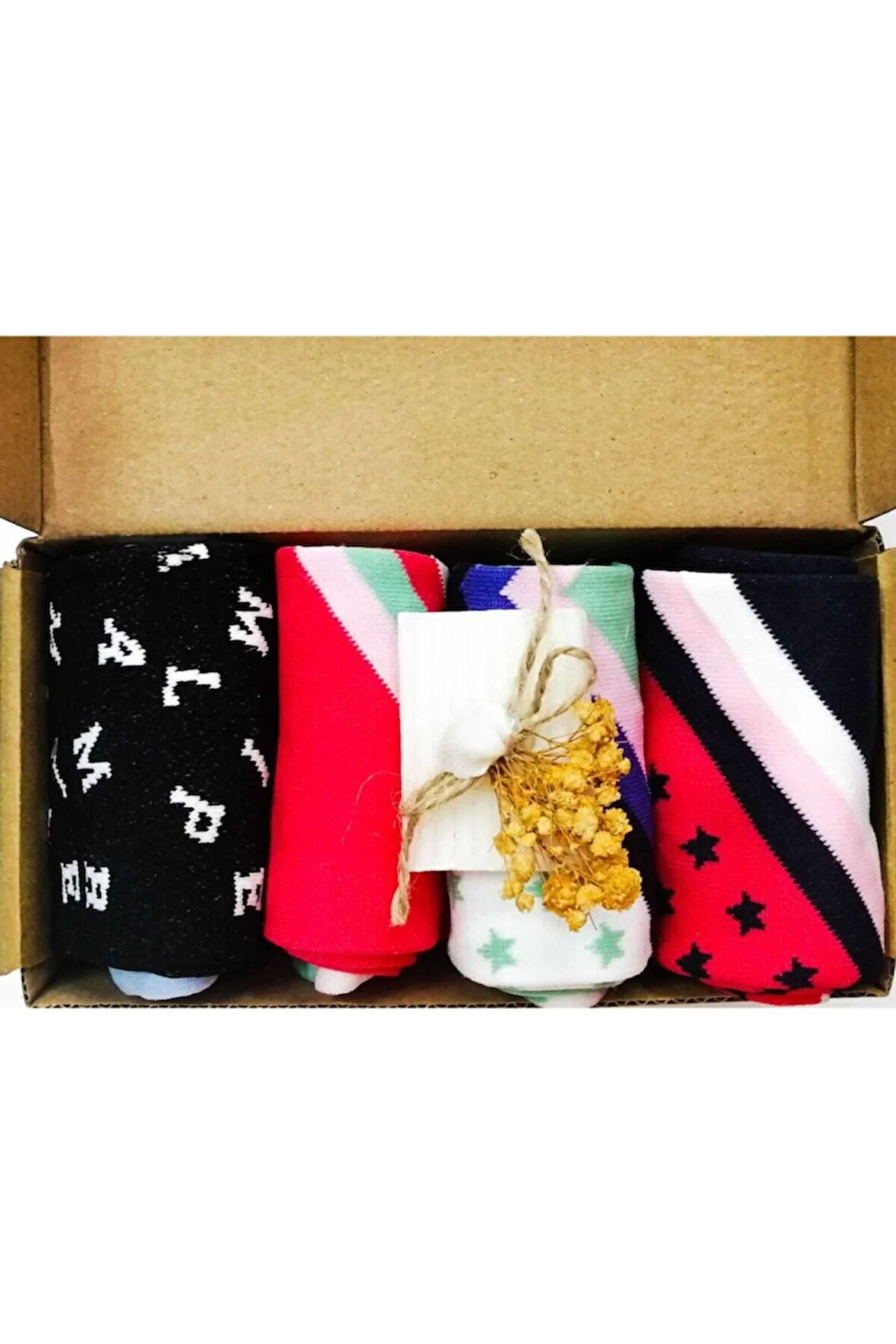 Diz Altı Termal Uzun Çorap Seti 4'lü/ Renkli Termal