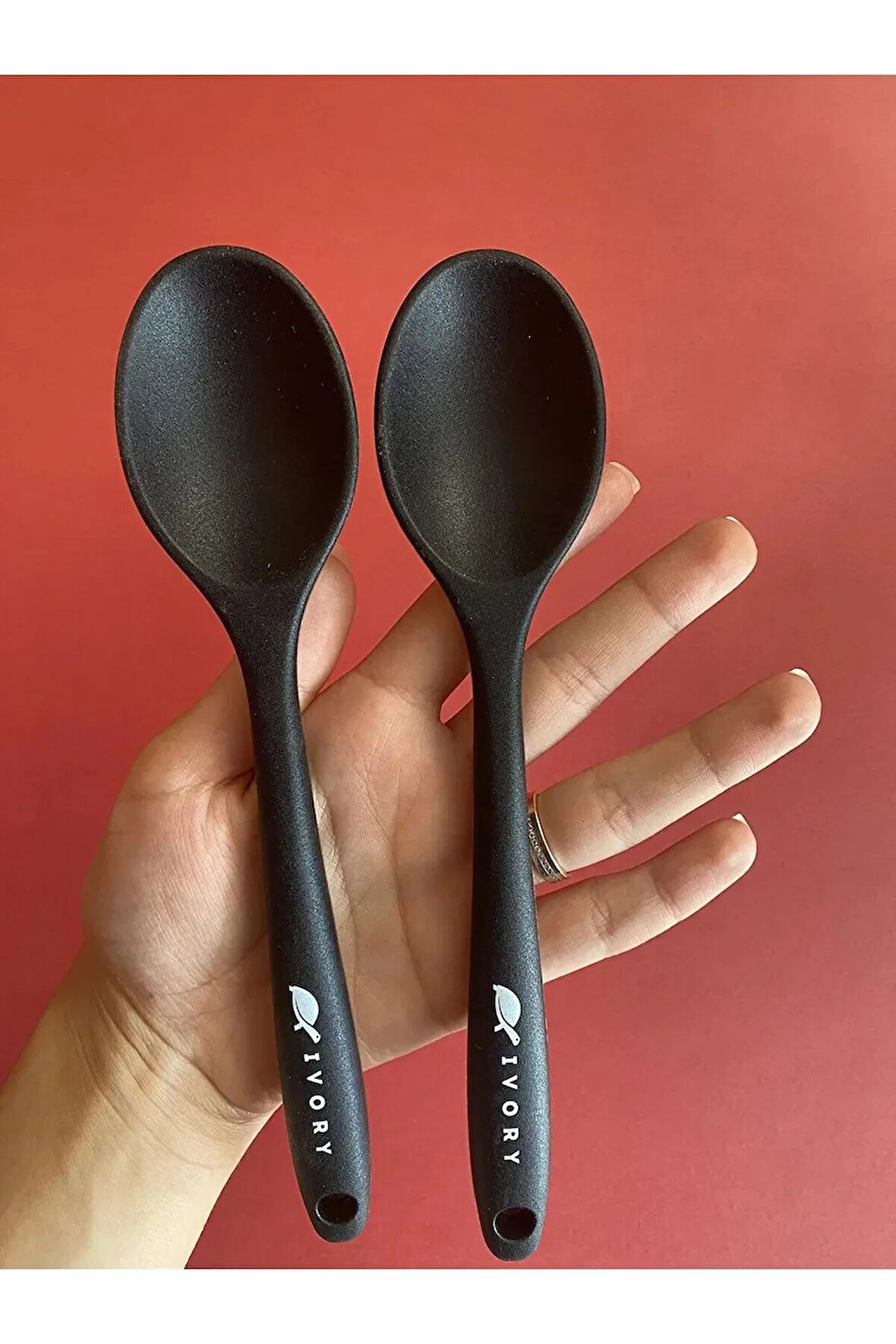 2'li silikon 20cm kaşık seti