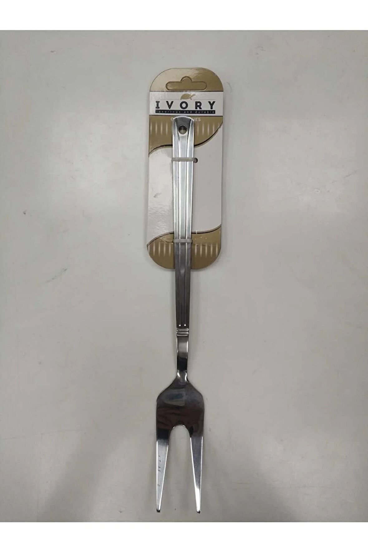 Paslanmaz Servis Çatalı Uzun Saplı - Asılabilen Servis Çatalı 30 cm