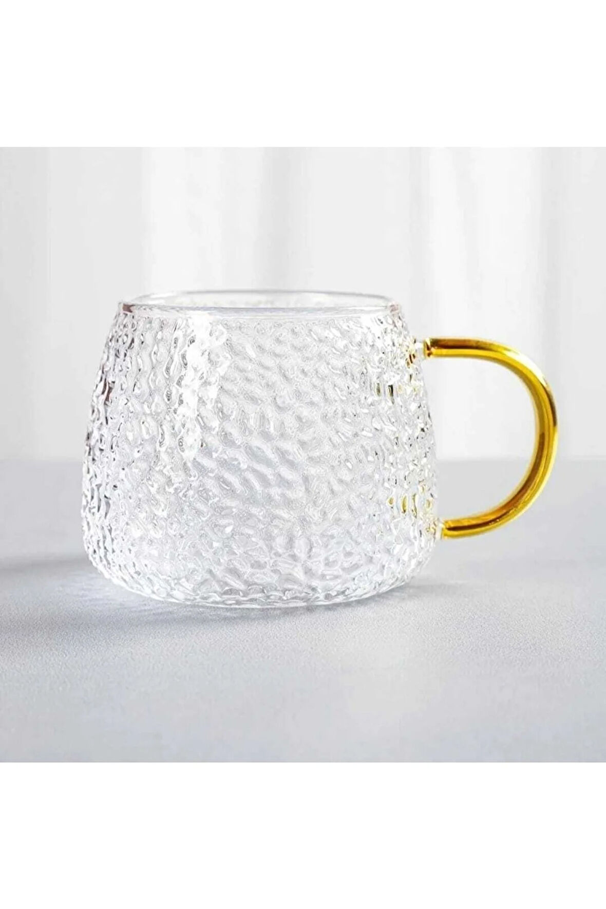 Damla Desenli Oval Isıya Dayanıklı Borsilikat Çay Kahve Fincanı-bardak 400 Ml